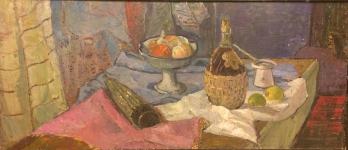Кац Илья Львович. Натюрморт с бутылкой вина. Кац Илья Львович. Натюрморт с бутылкой вина.