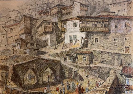 Хряков Александр Фёдорович. Алупка. Старый базар Хряков Александр Фёдорович. Алупка. Старый базар
