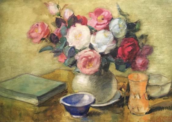 Хряков Александр Фёдорович. Розы и книга. Хряков Александр Фёдорович. Розы и книга.