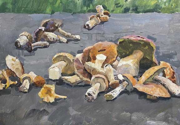 Саханов Александр Иванович. Удачный улов. (Грибы)