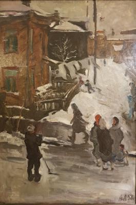 Алексеев Адольф Евгеньевич "Новодеревенская улица. Старая Москва" Алексеев Адольф Евгеньевич "Новодеревенская улица. Старая Москва"