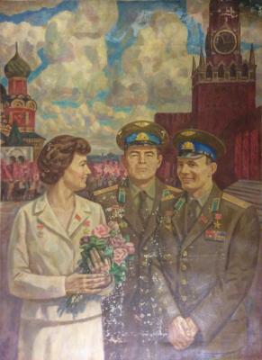 Диков Виктор Петрович. Космонавты на Красной площади. Ю.А. Гагарин, В.В. Терешков, А. Г. Николаев Диков Виктор Петрович. Космонавты на Красной площади. Ю.А. Гагарин, В.В. Терешков, А. Г. Николаев