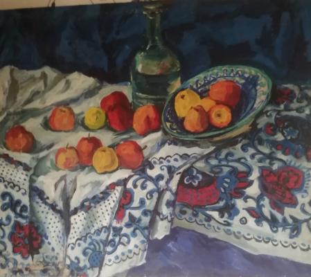 Овсянникова Елена Ивановна. Натюрморт с яблоками Овсянникова Елена Ивановна. Натюрморт с яблоками