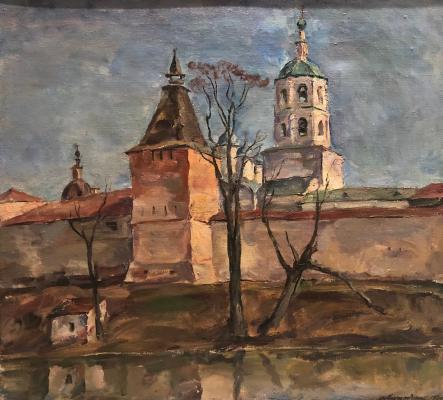 Кончаловский Михаил Петрович. Пафнутьев-Боровский монастырь. Тайницкая башня Кончаловский Михаил Петрович. Пафнутьев-Боровский монастырь. Тайницкая башня