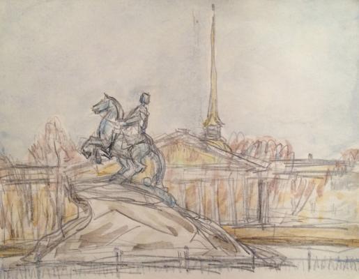 Сорокин Иван Васильевич. Ленинград. Медный всадник. Сорокин Иван Васильевич. Ленинград. Медный всадник.
