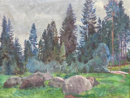 Рылов Аркадий Александрович. Валуны перед лесом Рылов Аркадий Александрович. Валуны перед лесом