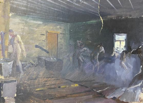 Котов Николай Георгиевич. В бане. 1-ый Украинский фронт
