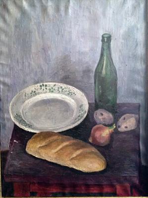Рогинский Михаил Александрович. Натюрморт с батоном и луковицей. Рогинский Михаил Александрович. Натюрморт с батоном и луковицей.