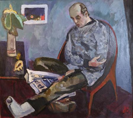 Васин Виктор Фёдорович. Автопортрет с перевязанной ногой