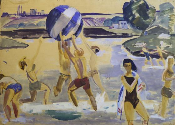 Васин Виктор Фёдорович. Игра в мяч в реке