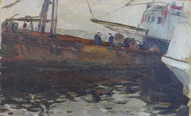 Черкес Даниил Яковлевич. На барже