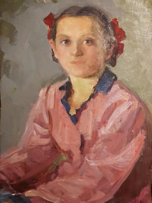 Яновская Ольга Дмитриевна. Портрет девочки в розовой рубашке Яновская Ольга Дмитриевна. Портрет девочки в розовой рубашке