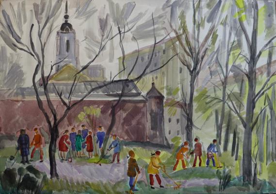Пискарёва Анна Николаевна. На субботнике в Москве