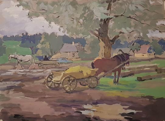 Пискарева Анна Николаевна. Лошадь с повозкой Пискарева Анна Николаевна. Лошадь с повозкой