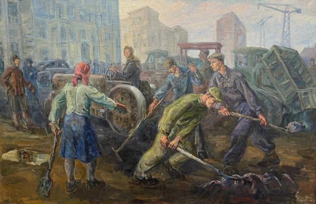 Кузнецов Виктор. Укладка асфальта на улицах Москвы