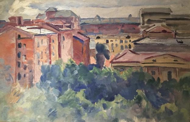 Коржевский Борис Георгиевич "Вид из мастерской на Тверскую-Ямскую." Коржевский Борис Георгиевич "Вид из мастерской на Тверскую-Ямскую."