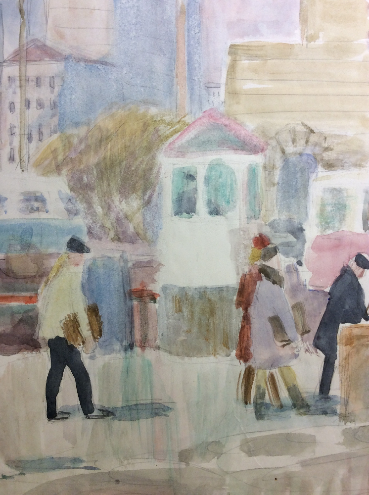 Коровина Антонина Павловна. Москва. У пешеходного перехода. Коровина Антонина Павловна. Москва. У пешеходного перехода.