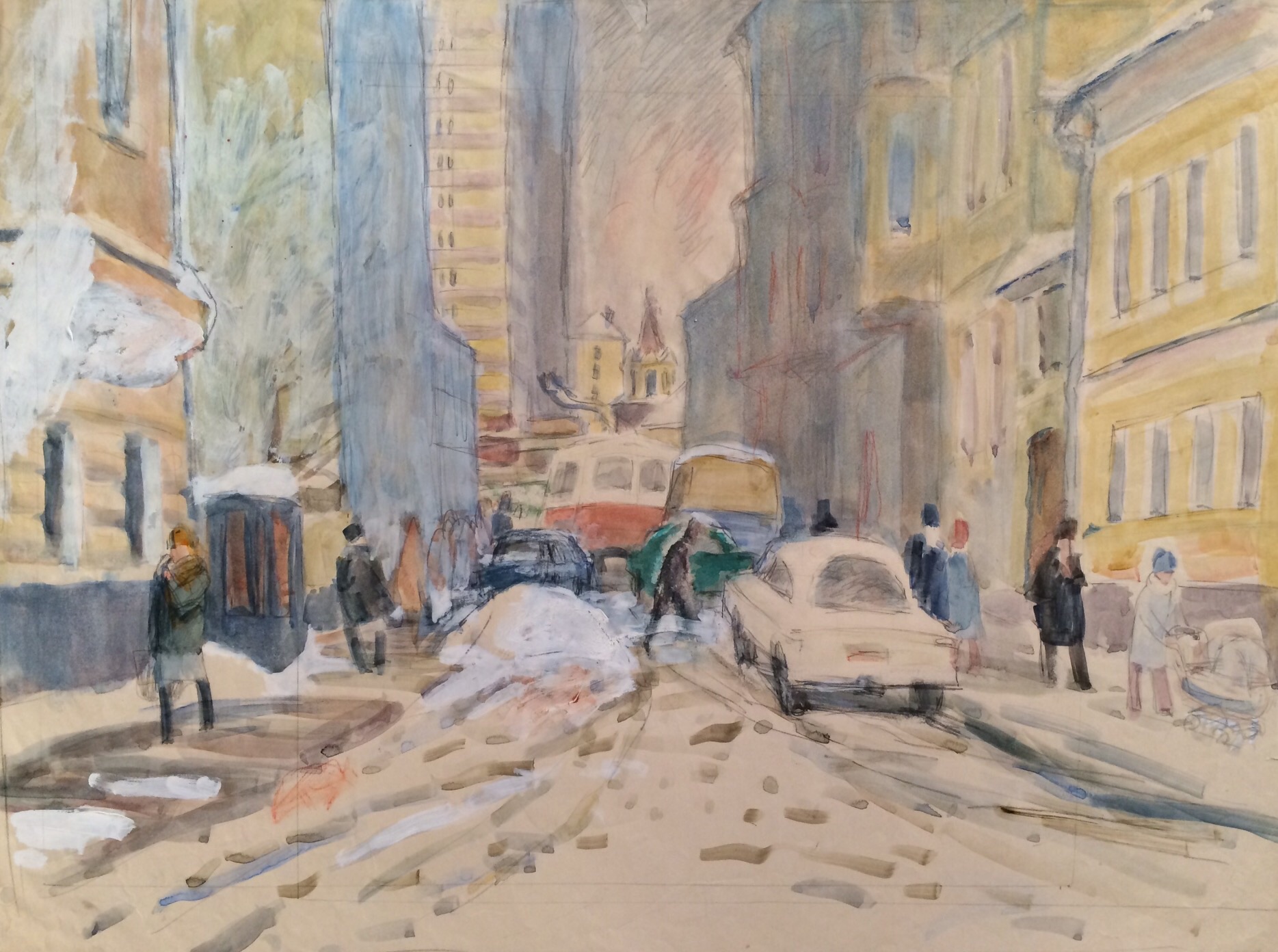 Коровина Антонина Павловна. Москва. Зима в городе. Коровина Антонина Павловна. Москва. Зима в городе.