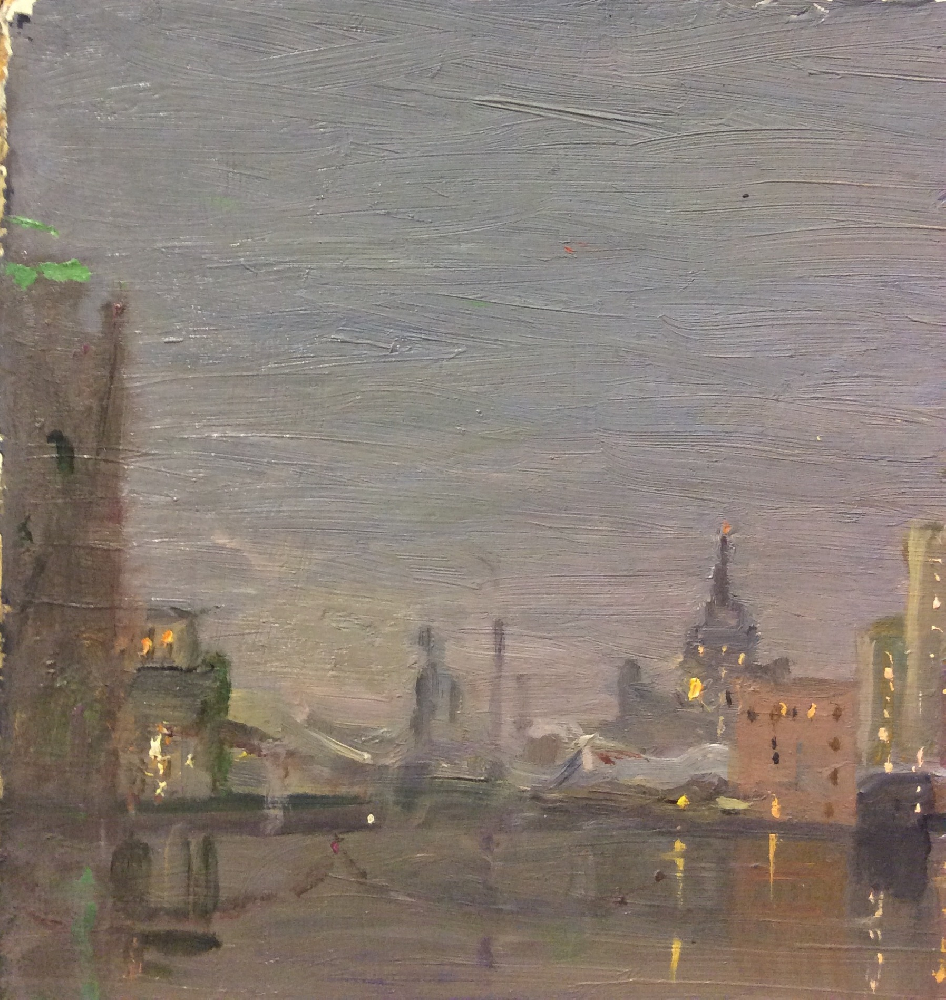 Кузнецов-Волжский Михаил Александрович. Москва-река.Вечерние огни. Кузнецов-Волжский Михаил Александрович. Москва-река.Вечерние огни.