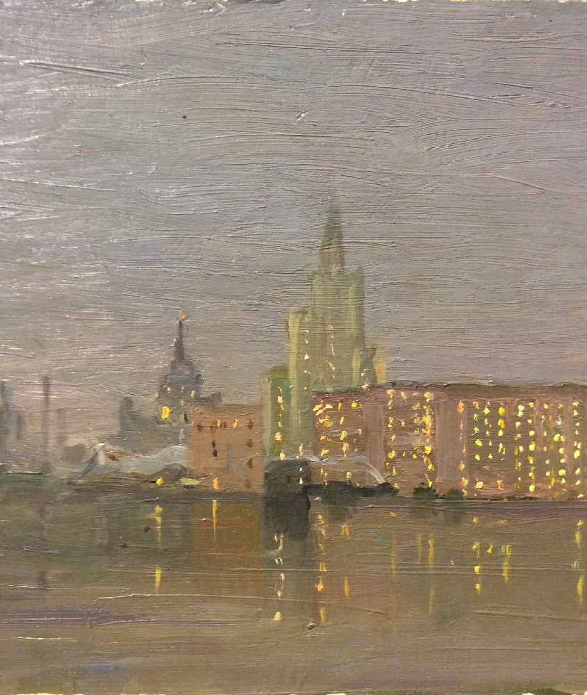 Кузнецов-Волжский Михаил Александрович. Москва-река.Вечерние огни. Кузнецов-Волжский Михаил Александрович. Москва-река.Вечерние огни.