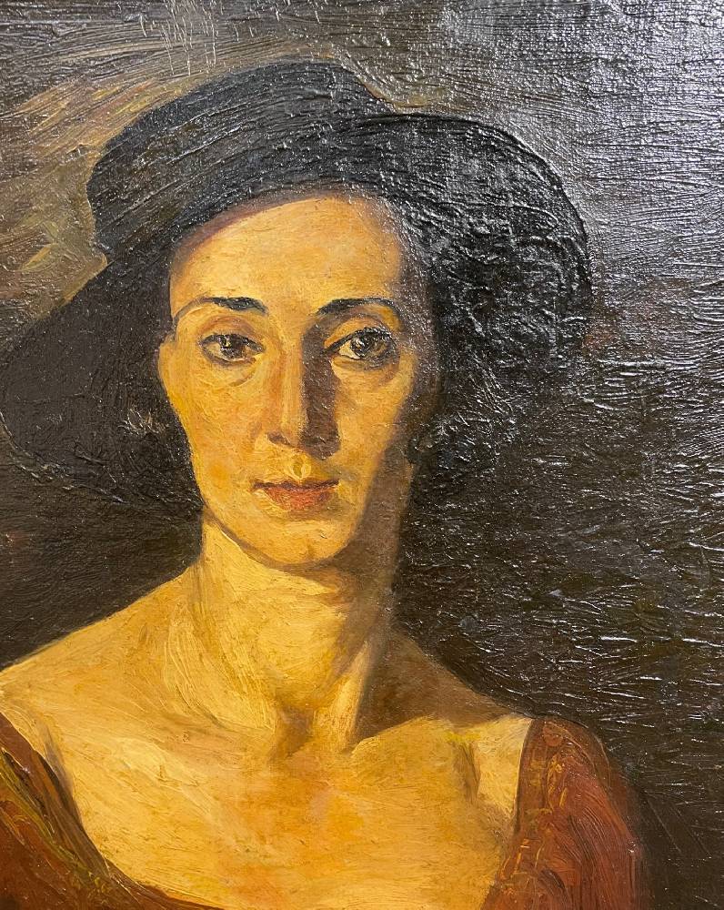 Бажбеук-Меликов ( Бажбеук- Меликян) Александр Александрович. Портрет дамы в черной шляпе.