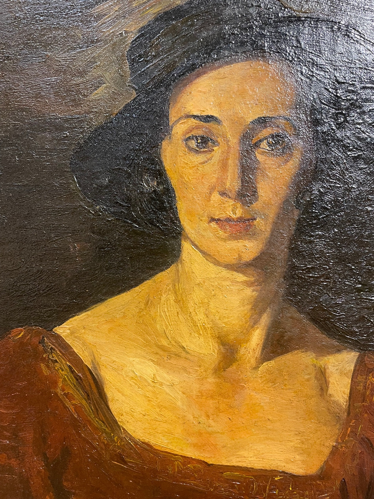 Бажбеук-Меликов ( Бажбеук- Меликян) Александр Александрович. Портрет дамы в черной шляпе.