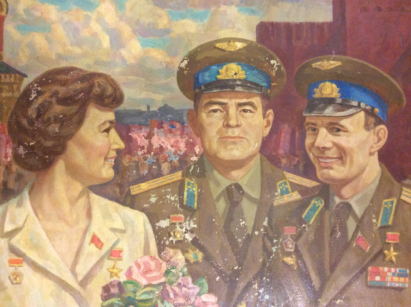 Диков Виктор Петрович. Космонавты на Красной площади. Ю.А. Гагарин, В.В. Терешков, А. Г. Николаев Диков Виктор Петрович. Космонавты на Красной площади. Ю.А. Гагарин, В.В. Терешков, А. Г. Николаев