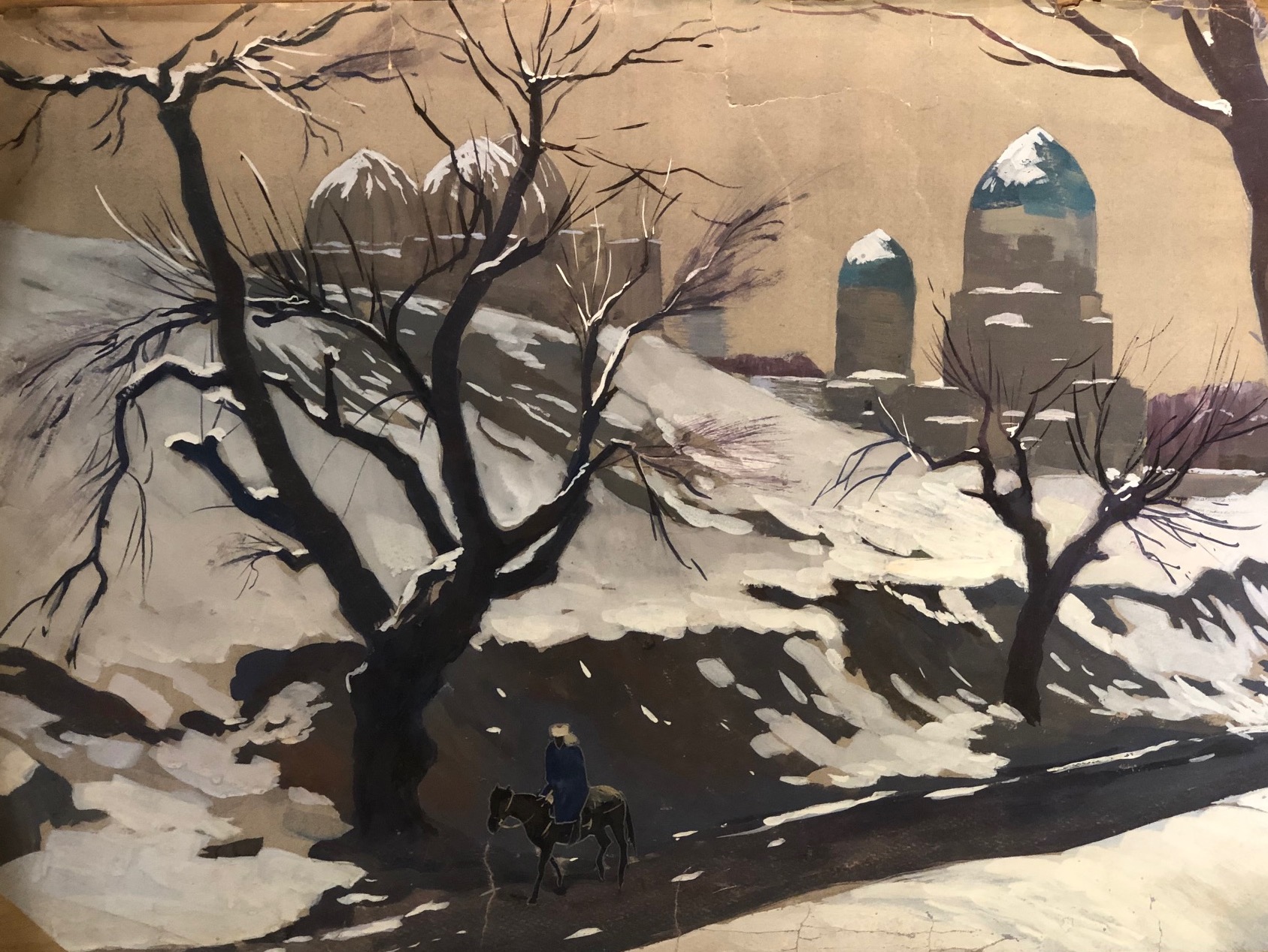Иргашев Муртазо Худойбердиевич. Пейзаж с мечетью Иргашев Муртазо Худойбердиевич. Пейзаж с мечетью