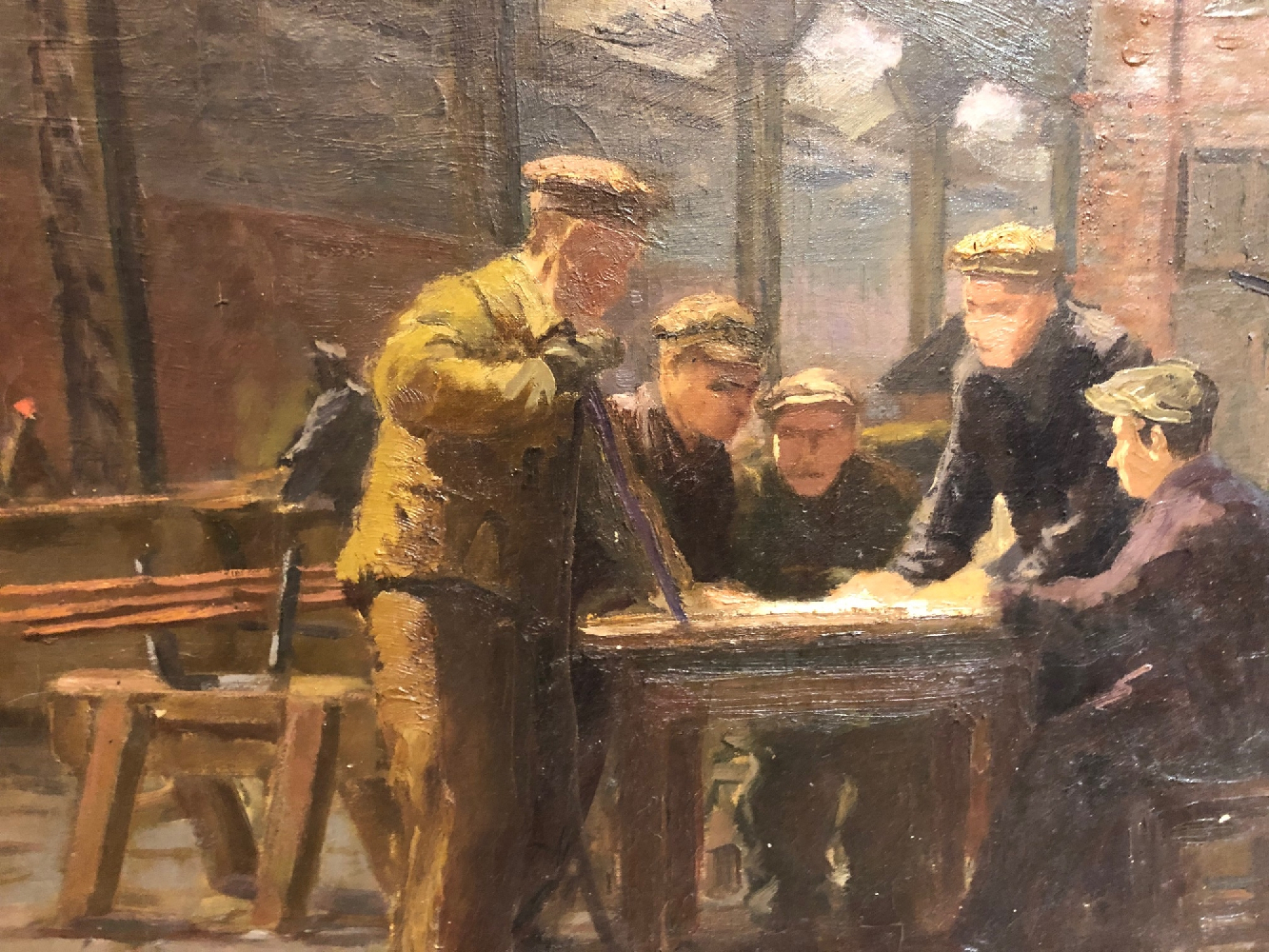 Прошкин Виктор Николаевич. Бригада Лякина подписывает соцсоревнование (Завод Прошкин Виктор Николаевич. Бригада Лякина подписывает соцсоревнование (Завод