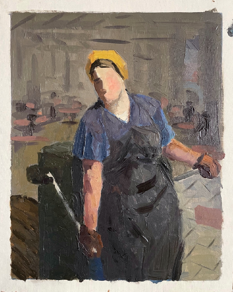 Прошкин Виктор Николаевич. Работница на погрузчике