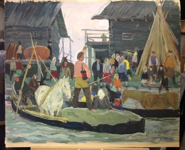 Кислых Вадим Иванович. Северная деревня весной.