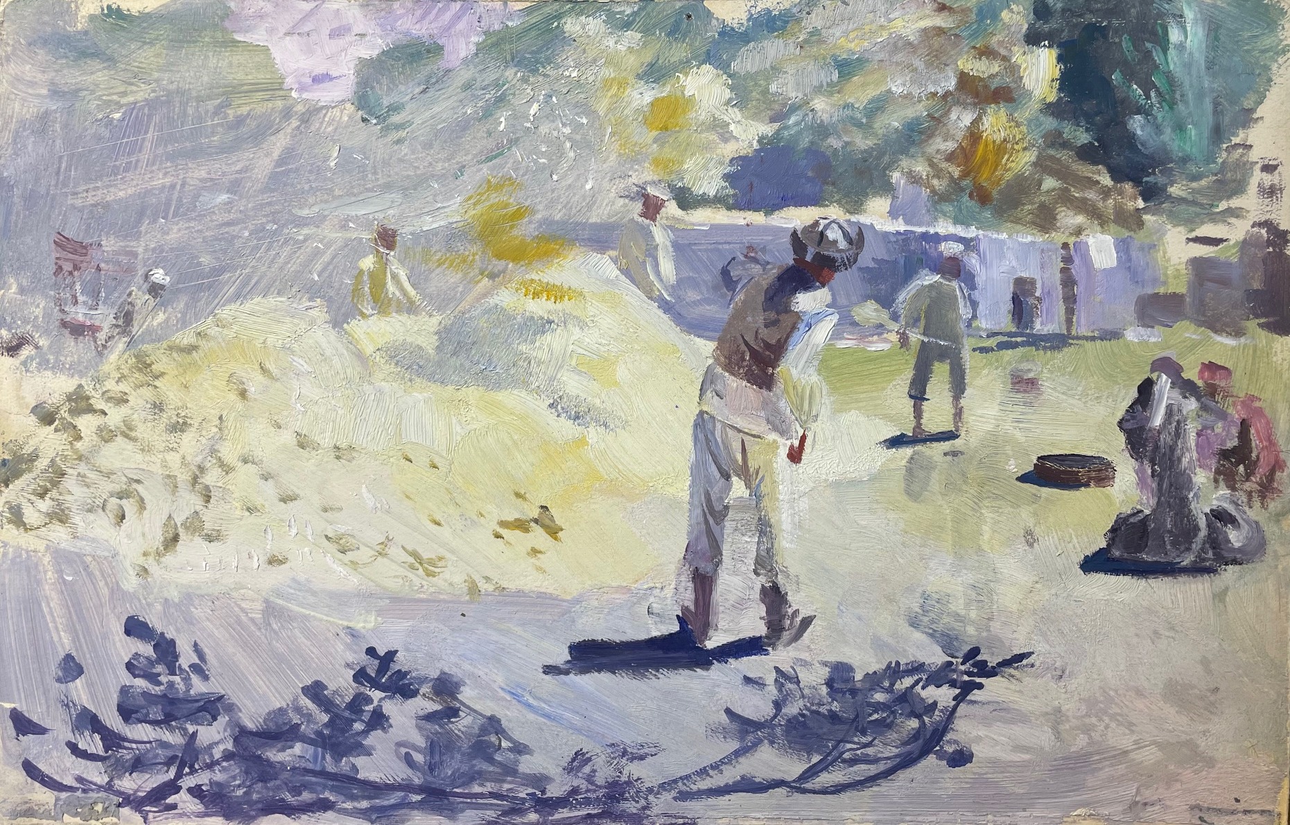 Котов Николай Георгиевич. Молотьба в кишлаке. АССОР. В верховье р. Пяндж Котов Николай Георгиевич. Молотьба в кишлаке. АССОР. В верховье р. Пяндж