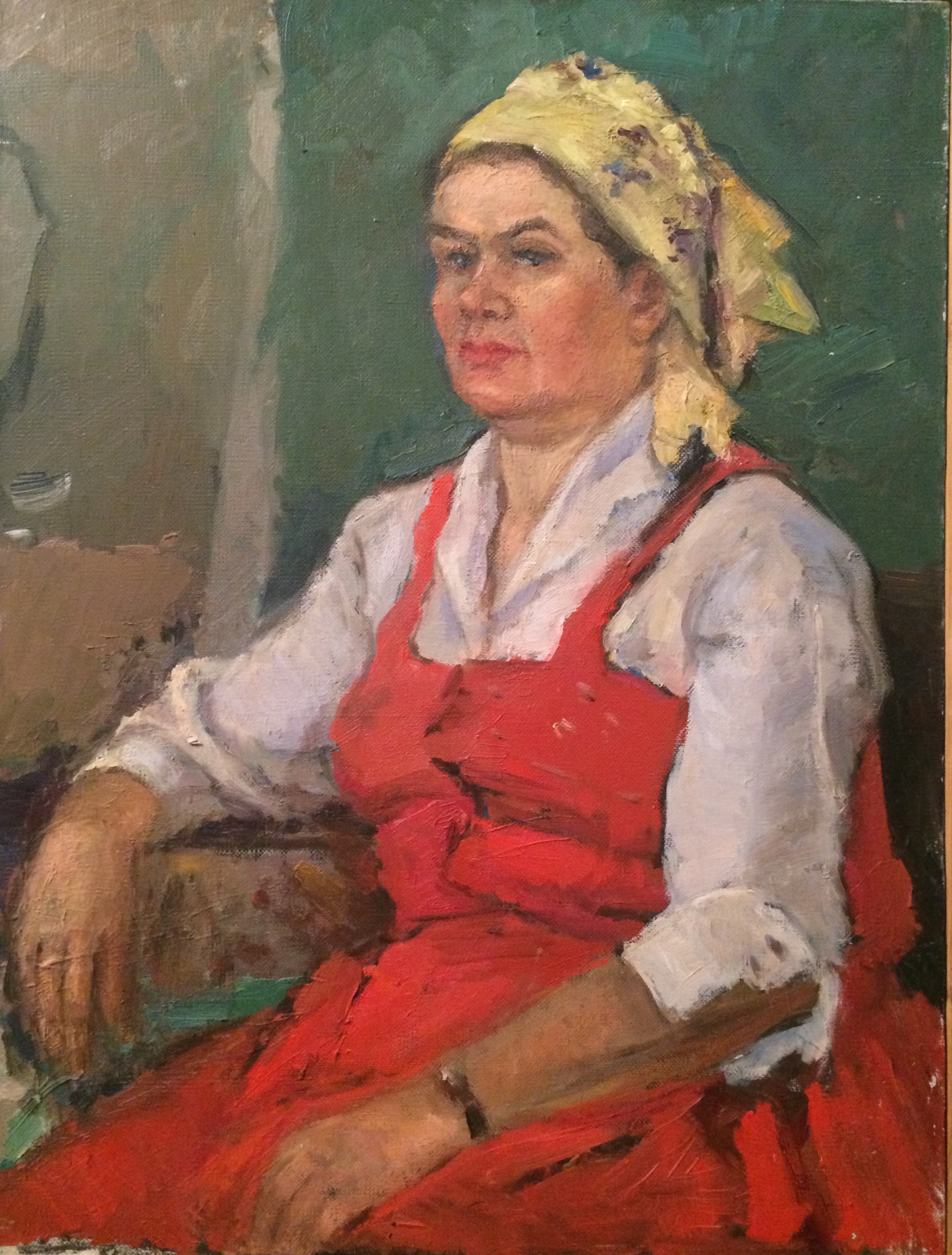 Неизвестный художник . Женщина в красном. Неизвестный художник . Женщина в красном.