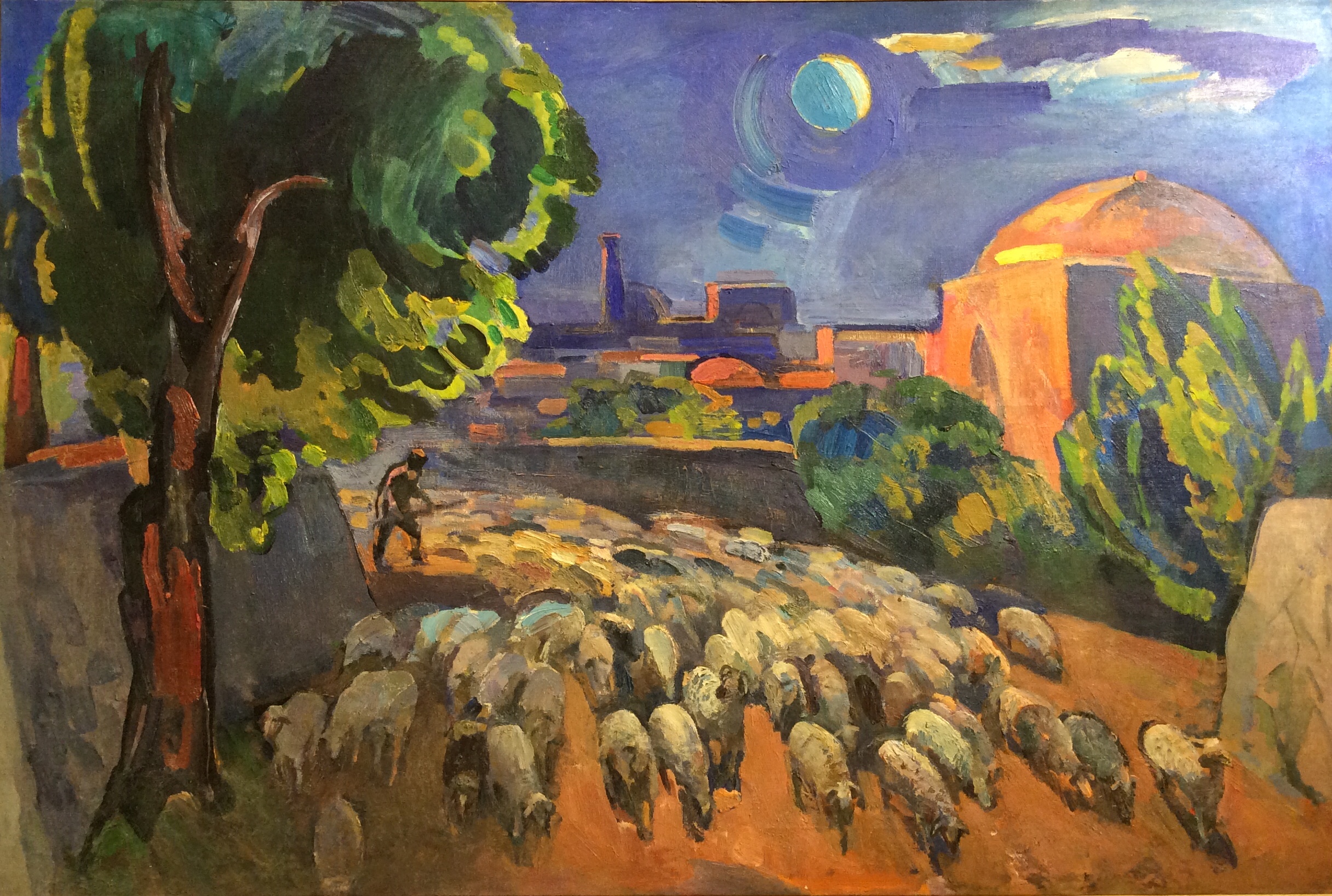 Васин Виктор Федорович. Средняя Азия. Пейзаж со стадом овец.