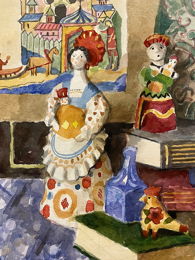 Кулаков Вадим Алексеевич. Натюрморт с дымковской игрушкой Кулаков Вадим Алексеевич. Натюрморт с дымковской игрушкой