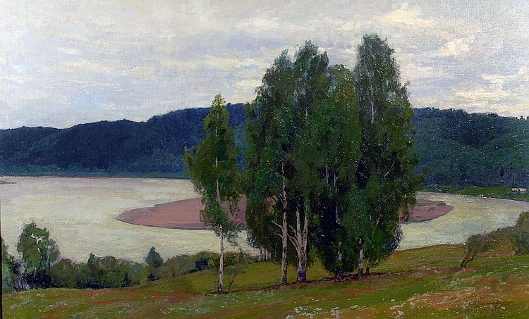 Тихомиров Леонид Петрович. Утро на Вятке. Тихомиров Леонид Петрович. Утро на Вятке.