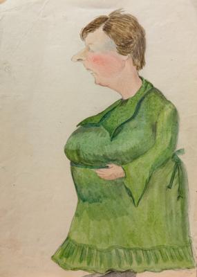 Обручева Нина Николаевна. Женщина в зеленом платье