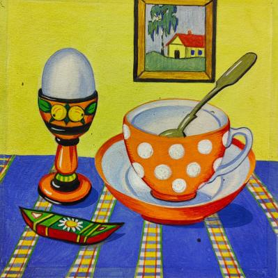 Обручева Нина Николаевна. Натюрморт с яйцом и кружкой