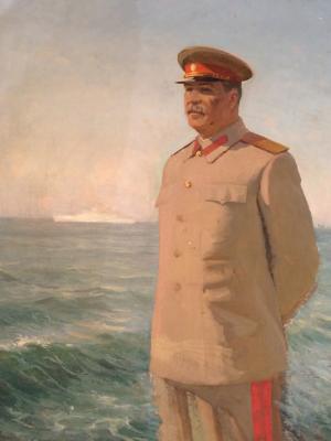 Титов Иван Филиппович. И. В. Сталин на фоне морского пейзажа
