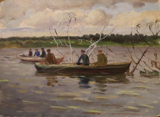 Кибардин Георгий Владимирович. Рыбаки на реке