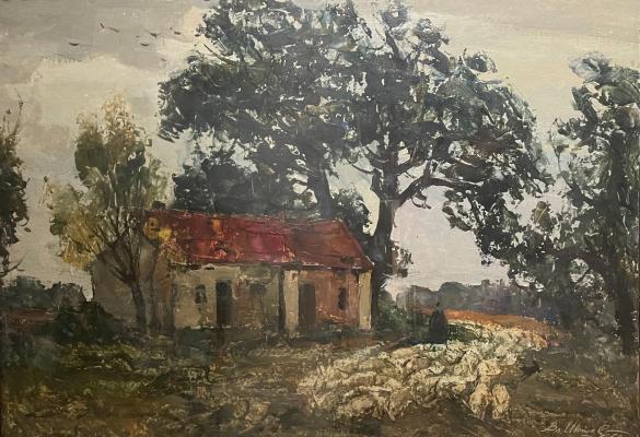 Игошев Владимир Александрович. Пейзаж с отарой овец. Венгрия