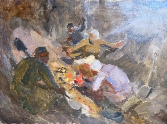 Павлов Олег Борисович. Археологи на раскопе