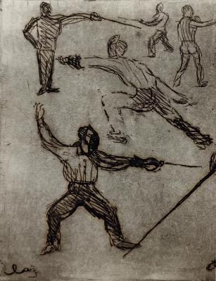 Лапин Василий Алексеевич. Фехтовальщики. 275