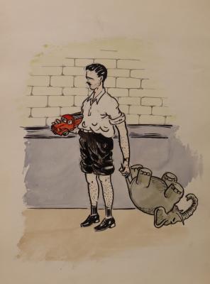 Тер-Аракелян Игорь Усикович. Шарж "Так и не вырос