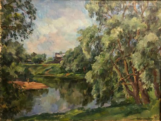 Кончаловский Михаил Петрович. Пейзаж с речкой