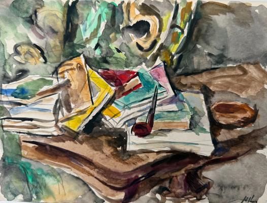 Кончаловский Михаил Петрович. Натюрморт с трубкой. 54