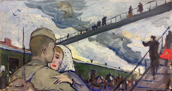 Глазунов Илья Сергеевич. Проводы на фронт