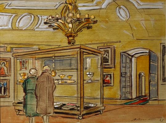 Михаил Владимирович Маторин "Загорск. Лавра. Музей, зал древнерусского искусства"