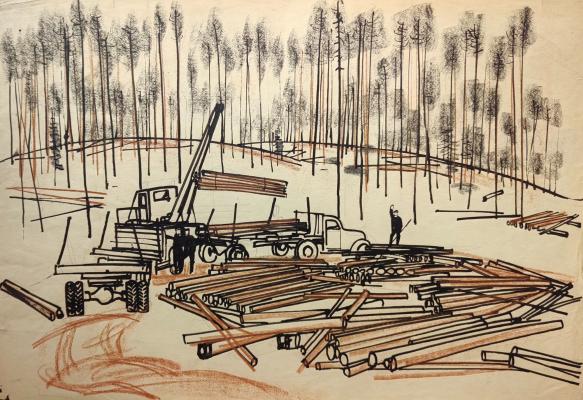 Бурмистров Борис Алексеевич. Лесоповал