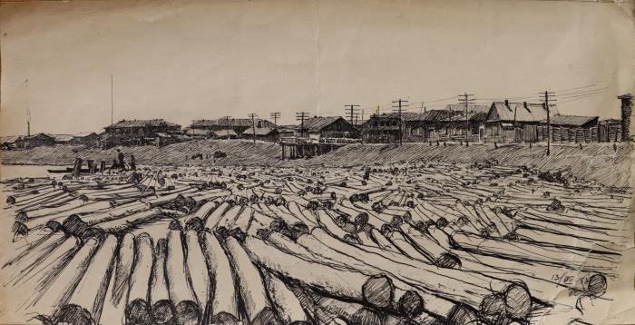 Солоницын Аркадий Павлович. Сплав леса